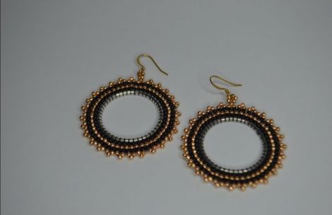 Cercei hoops - red gold