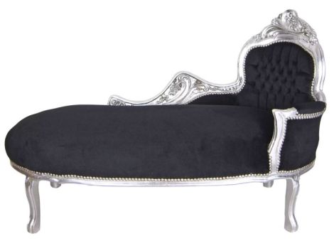 Sofa din lemn masiv argintiu cu tapiterie neagra