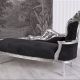 Sofa din lemn masiv argintiu cu tapiterie neagra 