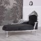 Sofa din lemn masiv argintiu cu tapiterie neagra 