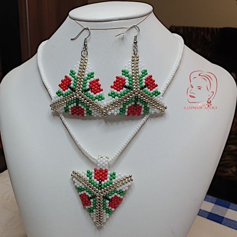 Set handmade alb verderosu