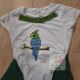 Tricou "My Blue Exotic Friend" pictat manual