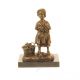 Fetita cu cosul - statueta din bronz 
