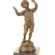 Baietel cu pasarea  - statueta din bronz 