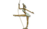 Balerina - statueta din bronz pe soclu din marmura