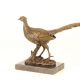 Fazan - statueta din bronz pe soclu din marmura 