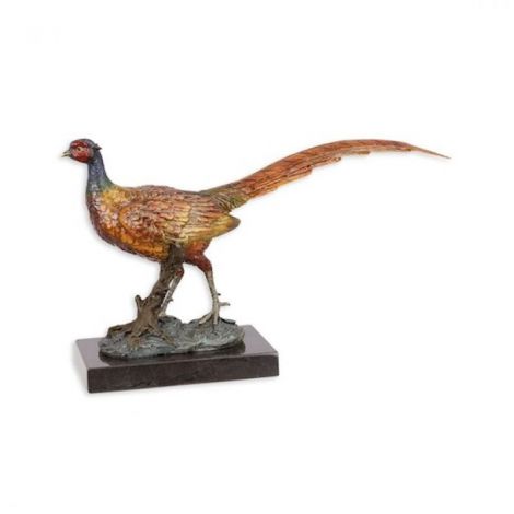 Fazan - statueta din bronz pictat