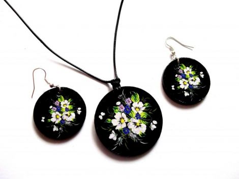 set lemn cu motiv floral
