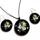 set lemn cu motiv floral 
