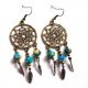 cercei Dreamcatcher cu cristale 