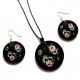 set lemn cu motiv floral 
