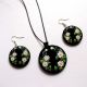 set lemn cu motiv floral 