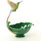 Platou din portelan cu bronz cu o pasare Colibri