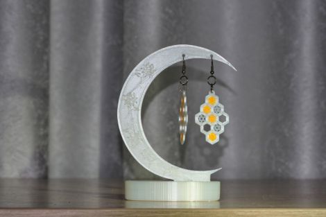 Suport cercei- Luna cu flori
