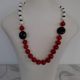Colier din agate coral si onyx
