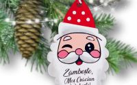Ornament de pom Mos Craciun personalizat cu mesaj