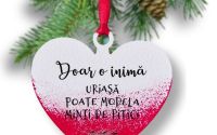  Ornament de pom Craciun Inimioara cu mesaj
