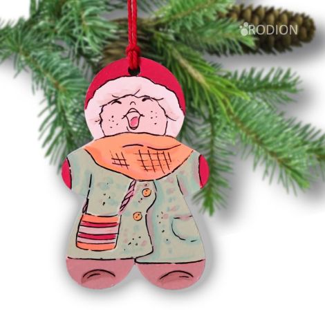 Ornament de pom Craciun Urator pictat manual