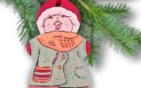 Ornament de pom Craciun Urator pictat manual