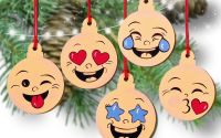 Set globuri Craciun Emoticon pictate manual