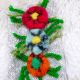 Sosete dama decorate cu flori impaslite 