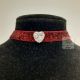 Choker colier "Christmas Heart Red" culoare rosie