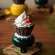 Sonerie de bicicleta Cupcake Verde cu crema alba