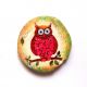Magnet frigider pe felie de lemn bufnita 