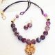 Set violet cu agate dragon skin