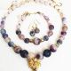 Set luxuriant violet cu agate dragon skin gold fil