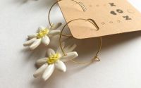Daisy on gold hoops