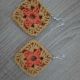 Cercei crosetati in forma de patrat cu fir macrame