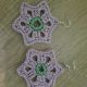 Cercei crosetati in forma de stea cu fir macrame
