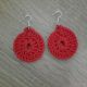 Cercei crosetati in forma de cerc cu fir macrame