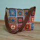 Geanta multicolora crosetata cu fir macrame