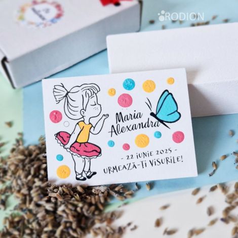 Marturii magneti botez pictate manual balerina