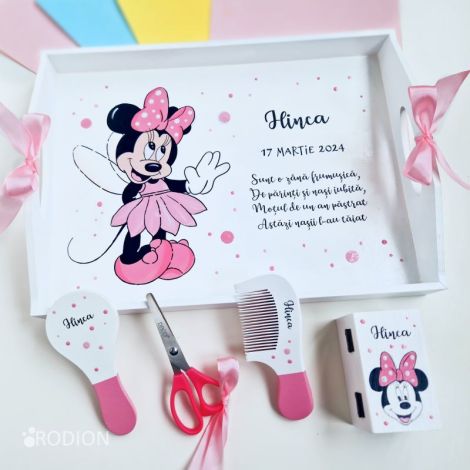 Set turta Minnie pictat manual personalizat