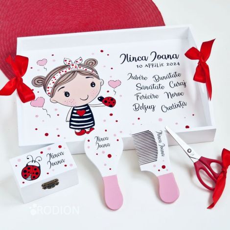 Set turta buburuza pictat manual personalizat