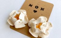 White Wild Rose studs