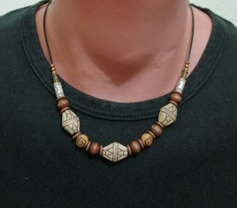 ZM745- Colier barbatesc- tribal- handmade