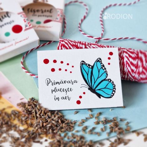 Martisor fluturas cu magnet cu mesaj handmade