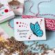 Martisor fluturas cu magnet cu mesaj handmade