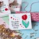 Martisor lalea cu magnet cu mesaj handmade