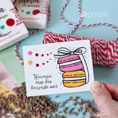 Martisor macarons cu magnet cu mesaj handmade