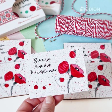 Martisor maci cu magnet cu mesaj handmade