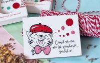 Martisor pisicuta cu magnet cu mesaj handmade