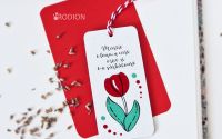 Minisemn de carte martisor lalea pictat