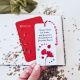 Minisemn de carte martisor maci pictat cu mesaj
