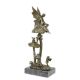 Zane pe o ciuperca - statueta din bronz