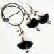 set clopotei de flori dantela neagra